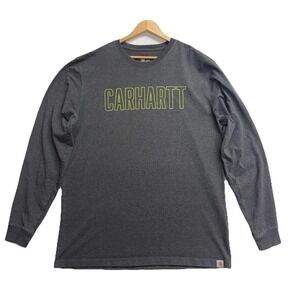 Carhartt Original Fit Long Sleeve‎ T-Shirt Men's L Tall Gray Logo Graphic